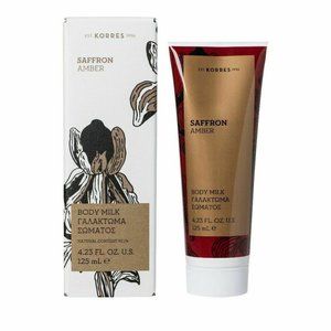 Korres Saffron Amber Body Milk 4.23 fl oz. Skin Body Lotion Cream Moisturizer